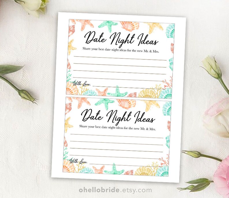Printable Bridal Shower Games Printable Date Night Ideas - Etsy