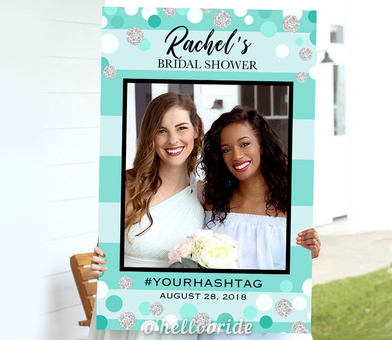 Printable Bridal Shower Photo Booth Frame Mint Bridal Selfie Etsy