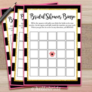 Printable Bridal Shower Games Printable Bridal Bingo Game - Etsy