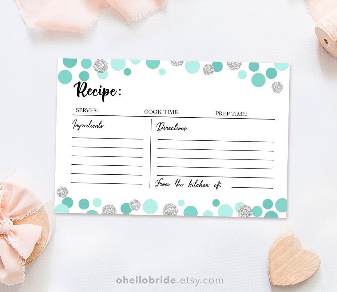 Printable Bridal Shower Games Printable Bridal Shower Recipe Cards ...
