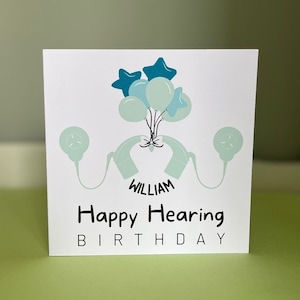 Biglietto di auguri per l'udito, impianto cocleare, apparecchio acustico, biglietto accessibile, biglietto inclusivo, perdita dell'udito, consapevolezza dei sordi