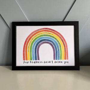 Deaf Awareness Rainbow Print: Inclusive Positivity Poster