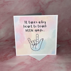 BSL thank you card, love, appreciate, British sign, fingerspelling, inclusive card, deaf culture