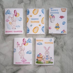 Biglietti di Pasqua BSL, confezione da 5, biglietti di Pasqua multipack, design individuali, linguaggio dei segni britannico, perdita dell'udito, consapevolezza dei sordi, dattilografia