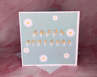 BSL 'Happy Birthday' Fingerspelling Card: Deaf Awareness