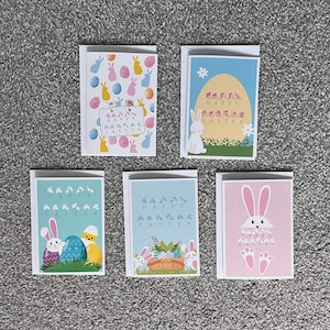BSL Osterkarten, 5er Pack, Multipack Osterkarten, Individuelle Designs, Britische Gebärdensprache, Hörverlust, Taub bewusst, Fingerspelling