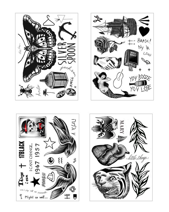 Updated 2022 Harry Styles Inspired Temporary Tattoos - Complete Set!