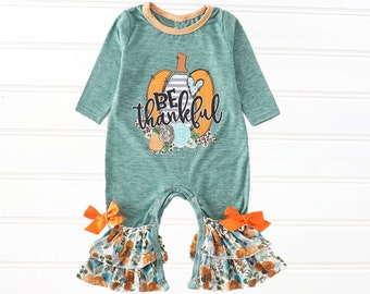 Baby girl thanksgiving romper clearance
