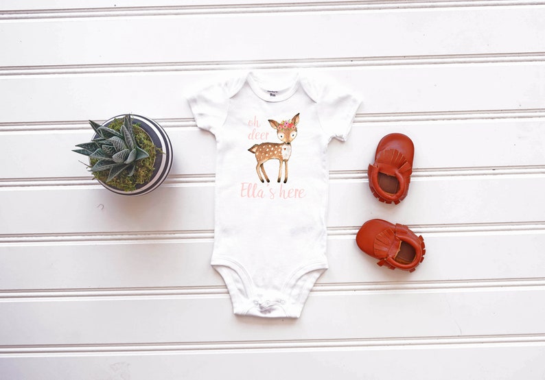 Oh Deer Bodysuit Personalized Baby Outfit New Baby Outfit - Etsy