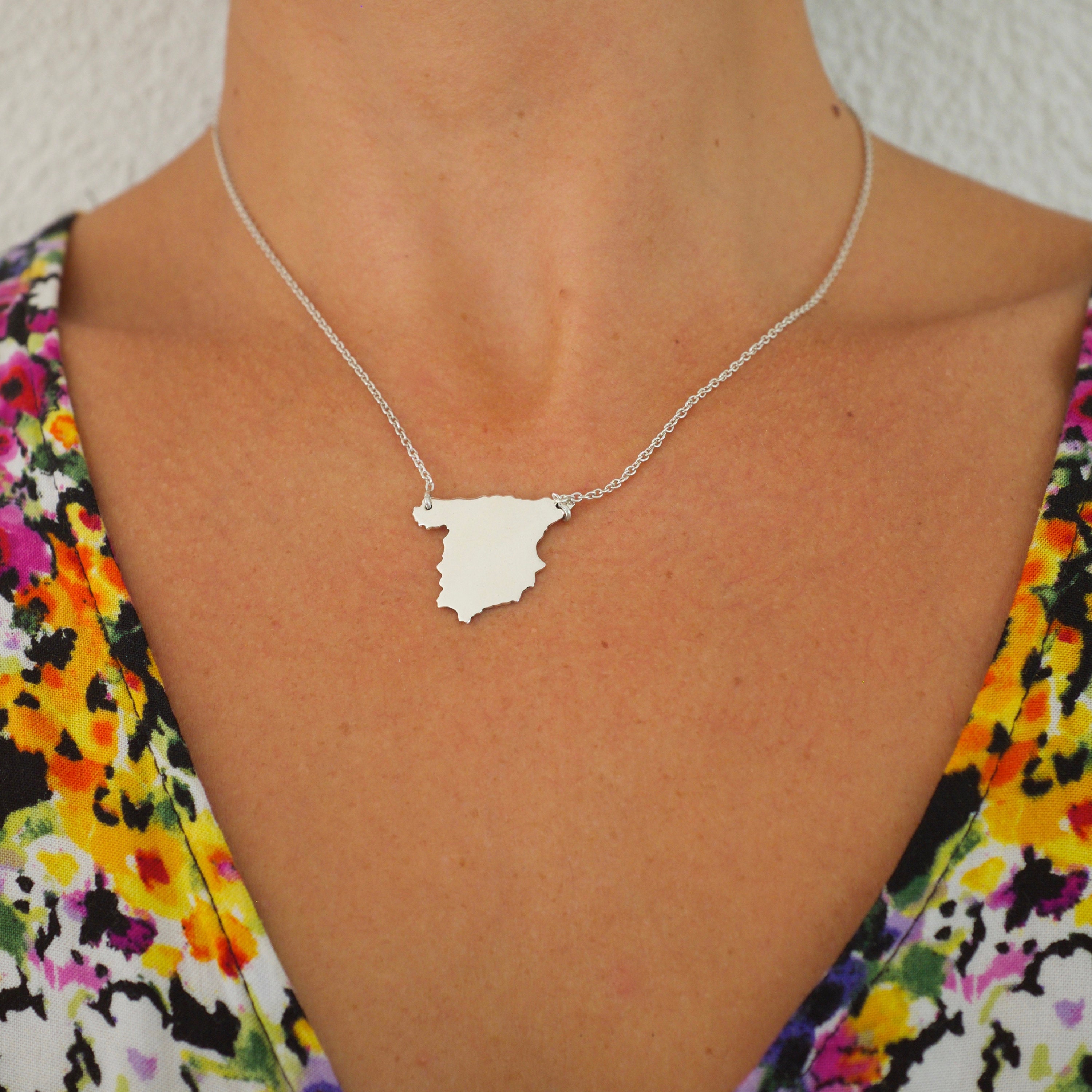 Ciondolo Anniyo da 5 cm, collana con ciondolo mappa dello stato punjab dell'India, gioielli in acciaio inossidabile @ 302021  36