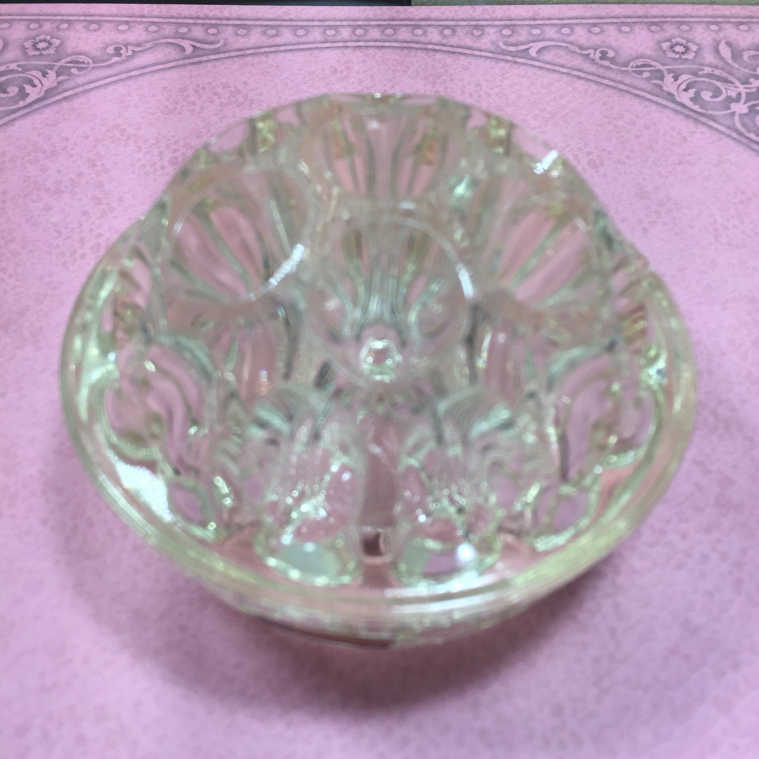 Bohemian Crystal Glass Floral Frog. 19 holes. Solid heavy Etsy