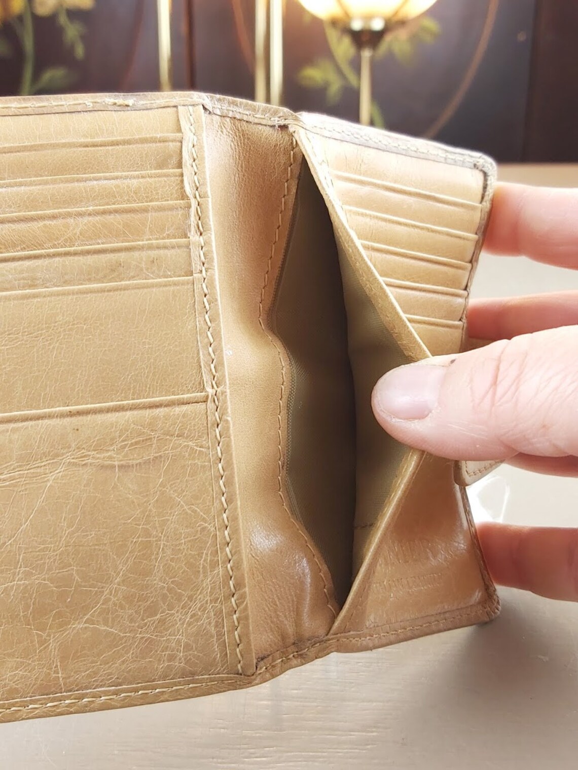 Vintage Tan Italian Danier Leather Credit Card Mini Wallet Etsy