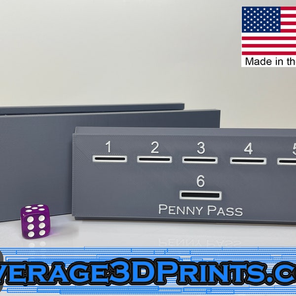 Penny Pass Game - Tabletop Dice & Penny Game, Family Fun and Bar Game