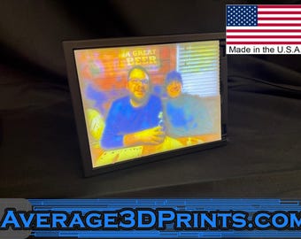 Custom Color Lithophane Photo Frame | power cable & wall plug included | 3D Printed