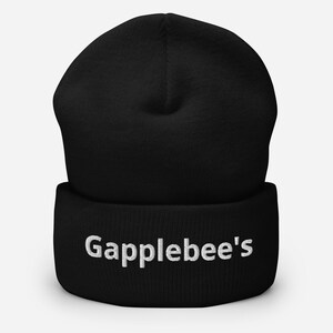 Cuffed Knit &#39;Gapplebee&#39;s&#39; Embroidered Beanie
