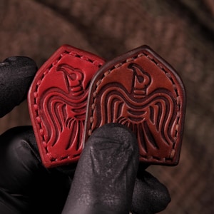 Leather patches "Hrafnsmerki" (shield). Raven banner.