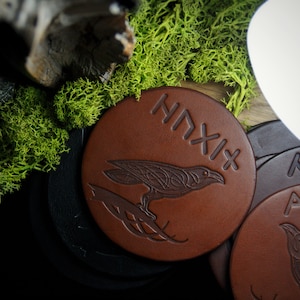 Odin&#39;s Ravens Coasters. Hugin and Munin