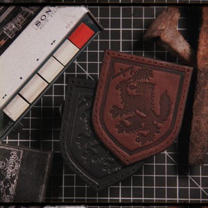 Leather key rings and patches (sew-on patch) &quot;Medieval&quot; (Blutfahne band)