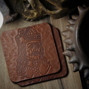 Vlad Tepes Coasters (thick leather) 2pcs (or 4pcs)