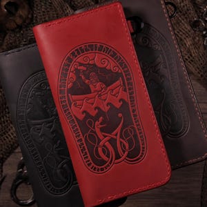 Cartera larga "El viaje de pesca de Thor". Regalo personalizado.