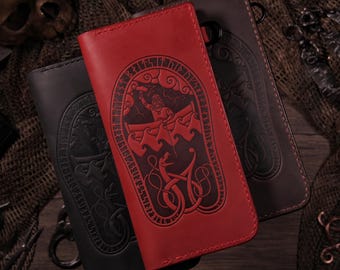 Long wallet "Thor's Fishing Trip". Personalized Gift.