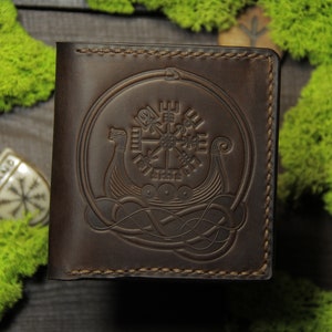 Cartera "Drakkar" (Vegvisir). Regalo personalizado.