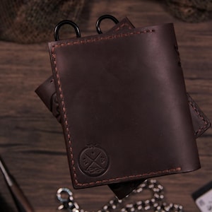 Mjolnir & Jormungandr Leather Wallet: Viking Mythology, Personalized image 3