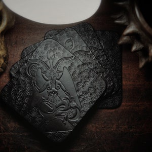 Baphomet Coasters (thick leather) 2pcs