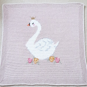 Swan Lake Crochet Baby Blanket Pattern (PDF Download).
