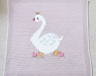 Swan Lake Crochet Baby Blanket Pattern (PDF Download).