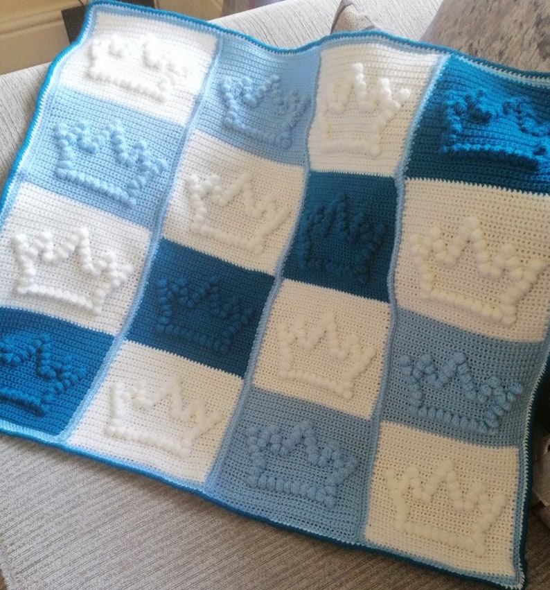 Crown Blanket Cushion Crochet Pattern Set PDF Instant Etsy
