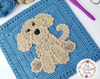Virkat Labradoodle applikationsmönster PDF