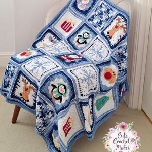Winter Wonderland Crochet Blanket Pattern, Granny square blanket PDF
