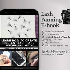 Lash Fanning E-book – Pinch Method, Volume Lashes, Beginner Guide (PDF Download)
