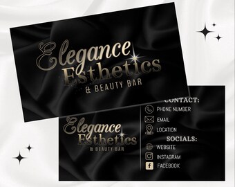 Eleganter Luxus-Satin glänzend funkelnd Visitenkarten Beauty-Salon Kosmetikerin Kosmetikerin Lash Tech Brow Künstler Make-up Artist