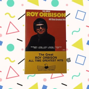 Vintage 1986 Roy Orbison - The Great Roy Orbison All-Time Greatest Hits Cassette Tape 80s Roy Orbison Rock Pop Cassette Tapes Rock and Roll