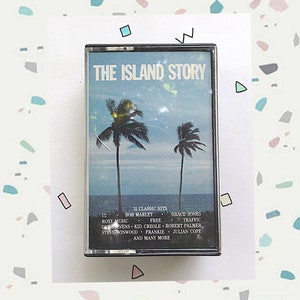Fita rara The Island Story Coleção de fita cassete dupla de vários artistas Fita Reggae Rock Soul Funk Island Records Mix Tape 1987 Vintage