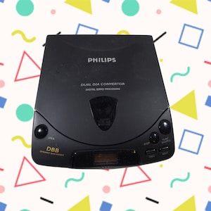 CD Player Portable Phillips Brand Black Cd Player Discman Walkman Working Cd Player Portable Walkmans 90s Music CD Vintage Audio Old Spotify