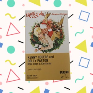 Kenny Rogers and Dolly Parton Once Upon A Christmas 1984 Vintage Cassette Tape 80s Christmas Cassette Tapes 1980s Vintage Christmas Music