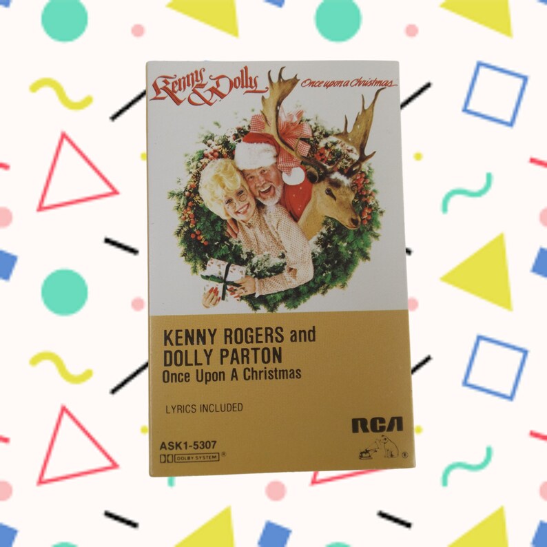 Kenny Rogers and Dolly Parton Once Upon A Christmas 1984 Vintage Cassette Tape 80s Christmas Cassette Tapes 1980s Vintage Christmas Music image 1