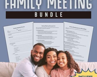Family Meeting Bundle | Parenting Rules and Expectations | Discussion Starters for Families