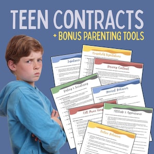 Plantillas de contrato de conducta para adolescentes: Acuerdos familiares (PDF y Word)