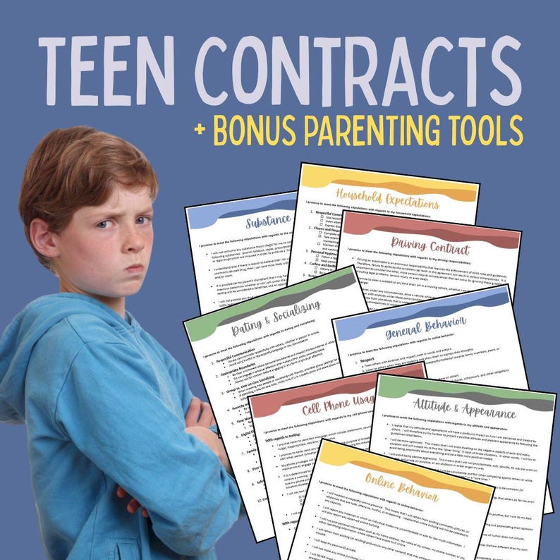 Teen Behavior Contract Templates: Family Agreements (PDF & Word) - Etsy