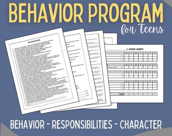Teen Behavior Program: Character & Responsibility Chart (PDF)