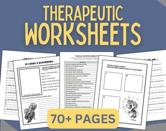 Therapeutic Worksheets for Children and Teens | Journal Pages Covering Self-Esteem, Social Skills, Character, & More!