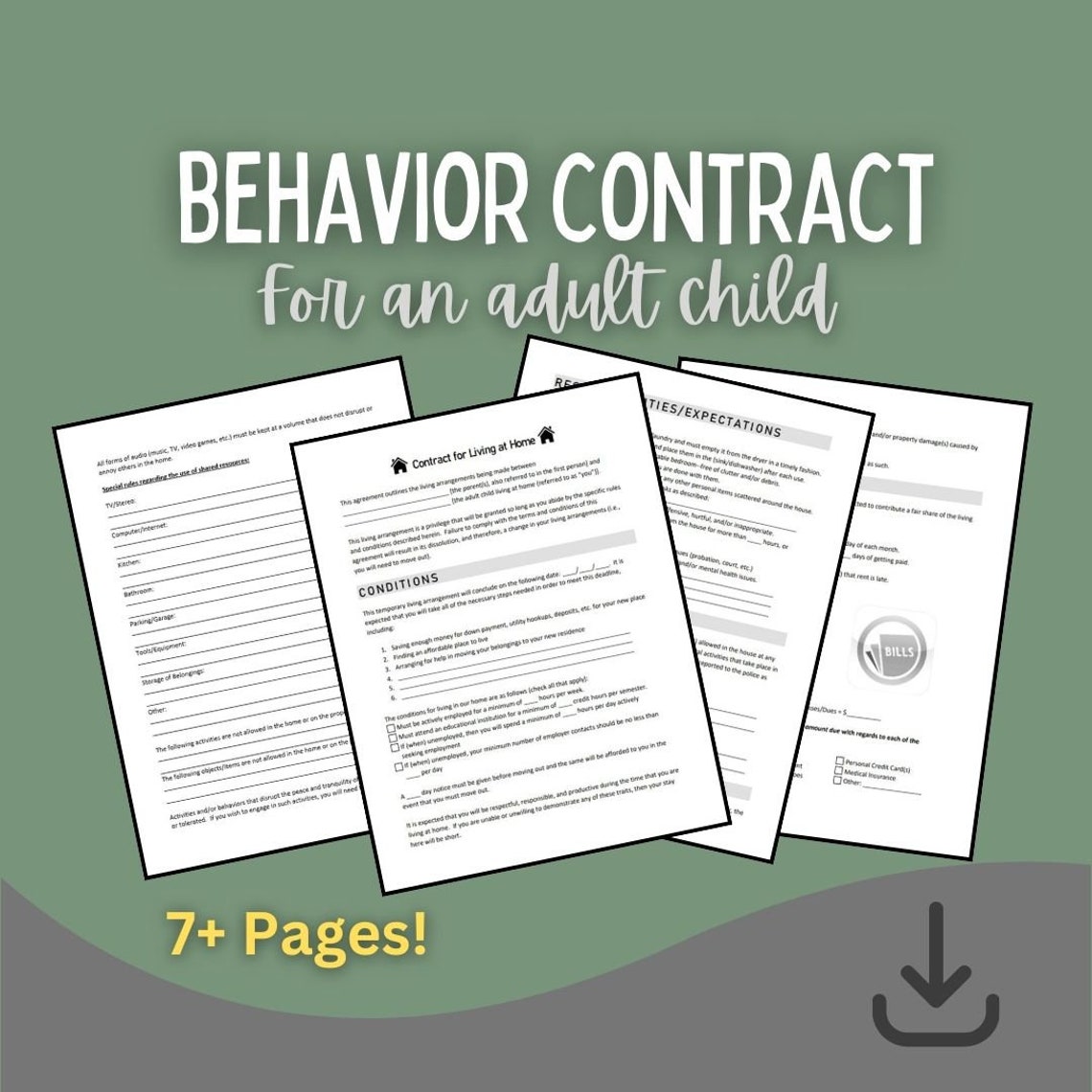 Contract for an Adult Child Living at Home Etsy