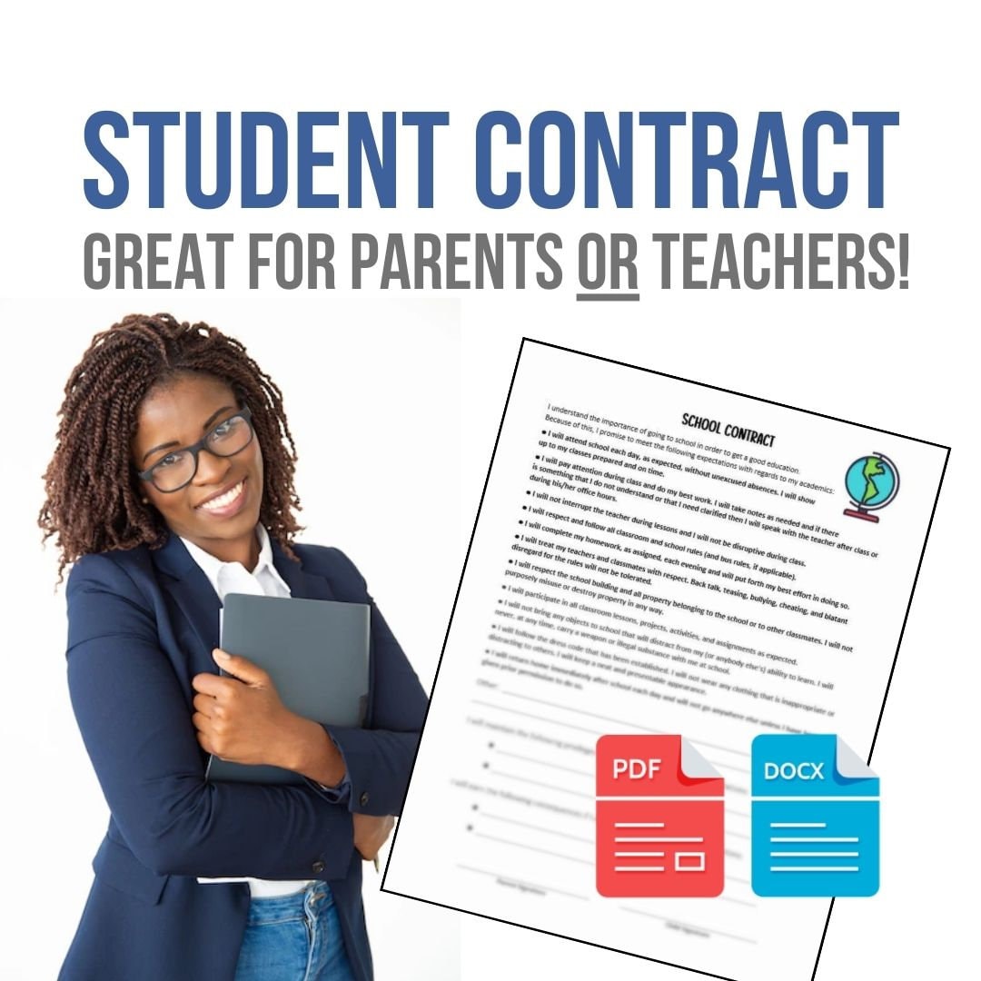 Student Contract - for Classroom or School - Etsy