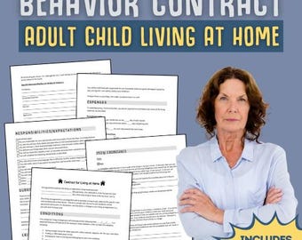 Adult Child Behavior Contract: Household Expectations Agreement (Printable) | Includes FREE Bonus Tools - HomeHarmony Bundle!