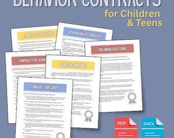 Behavior Contracts Package for Children & Teens (Digital Download)