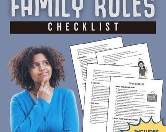 Family Rules Checklist | Household Expectations | Parenting Tool | Child and Teen Behavior Chart | Behavior Management | Checklist of Rules